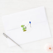 Schattigee buitenaardse vlieger ronde sticker (Envelop)