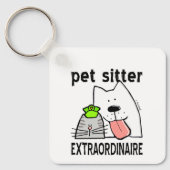 Schattigee Buitengewone Pet Sitter Sleutelhanger (Voorkant)