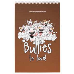 Schattigee Bull Terrier Cartoon Kalender