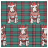 Schattigee Bull Terrier Hondenvakantie Plaid Kerst Stof (Swatch)