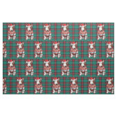 Schattigee Bull Terrier Hondenvakantie Plaid Kerst Stof (Fat Quarter)