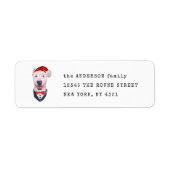 Schattigee Bull Terrier Kersthond Retouradres Etiket (Voorkant)