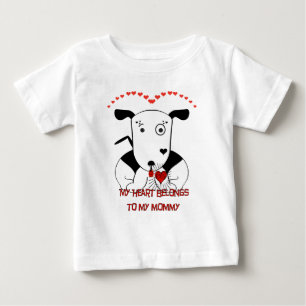 Schattigee Bull Terrier Valentijnsdag Baby T-shirt