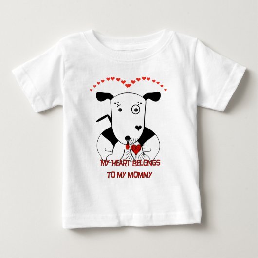 Schattigee Bull Terrier Valentijnsdag Baby T-shirt (Voorkant)