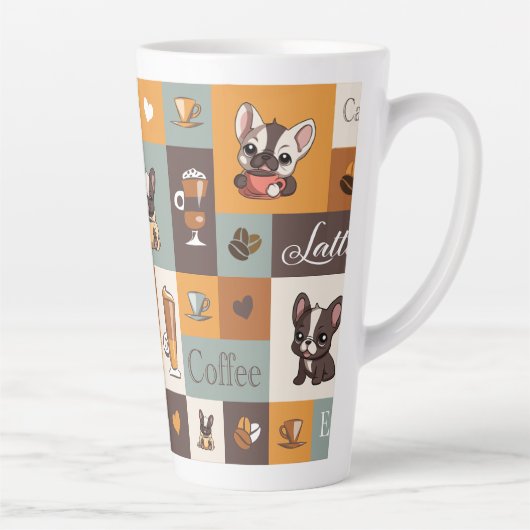 Schattigee Bulldog Coffee Love Latte Mok (Rechts)