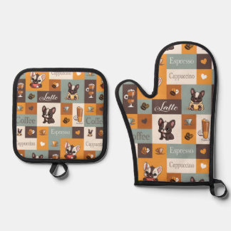 Schattigee Bulldog Coffee Love Ovenwant & Pannenlap Set