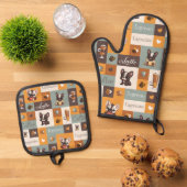 Schattigee Bulldog Coffee Love Ovenwant & Pannenlap Set (Top down)