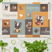 Schattigee Bulldog Coffee Love Theedoek (Gevouwen)