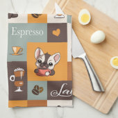 Schattigee Bulldog Coffee Love Theedoek (Quarter Fold)