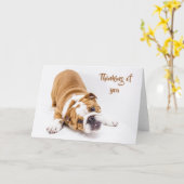 Schattigee Bulldog, denkt aan jou Kaart (Gele Bloem)
