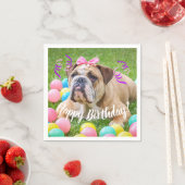 Schattigee Bulldog Happy Birthday Servetten (Insitu)