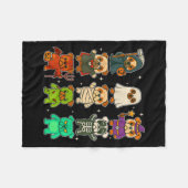 Schattigee Bulldog Honden Heksenpompoen Skeleton K Fleece Deken (Voorkant (Horizontaal))