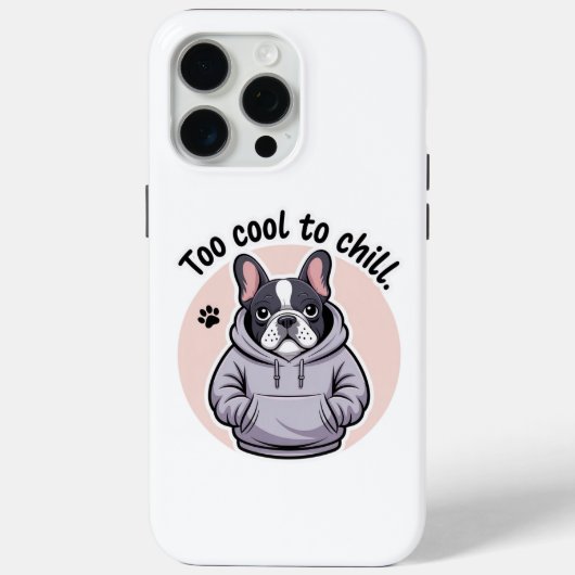 Schattigee bulldog met een hoodie bij de tekst Case-Mate iPhone case (Achterkant)