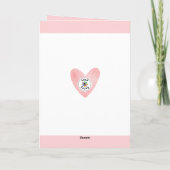 Schattigee bulldog puppy be mijn roze Valentijnsda Kaart (Achterkant)