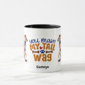 Schattigee bulldog puppy je maakt mijn staart wag mok (Midden)