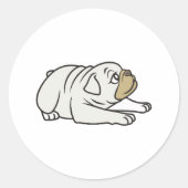 Schattigee bulldogs ronde sticker (Voorkant)