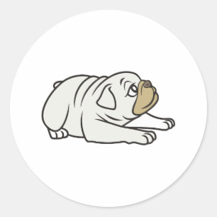 Schattigee bulldogs ronde sticker