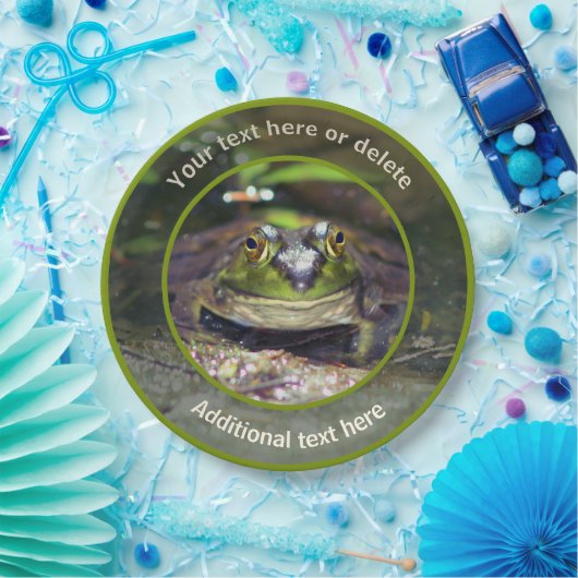 Schattigee Bullfrog Natuur Gepersonaliseerde Parti Papieren Bordje (Feest)