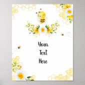 Schattigee Bumble bee Aangepaste tekst Poster (Voorkant)
