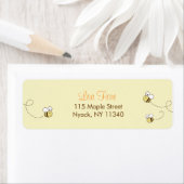 Schattigee Bumble Bee Baby shower Adresetiketten Etiket (Insitu)