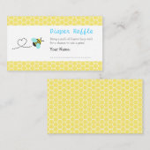 Schattigee Bumble Bee Baby shower Luier Raffle Tic Informatiekaartje (Voorkant / Achterkant)