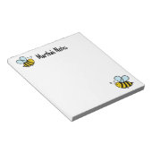 Schattigee Bumble Bee cartoon Ontwerp Custom notit Notitieblok (Schuin)