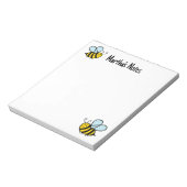 Schattigee Bumble Bee cartoon Ontwerp Custom notit Notitieblok (Linkerzijde)