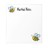 Schattigee Bumble Bee cartoon Ontwerp Custom notit Notitieblok (Voorkant)