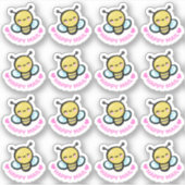 Schattigee Bumble Bee Custom-Cut Vinyl Sticker (Voorkant)
