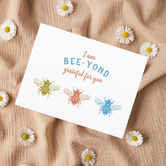 Schattigee Bumble Bee Dank u waardering Briefkaart