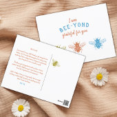 Schattigee Bumble Bee Dank u waardering Briefkaart