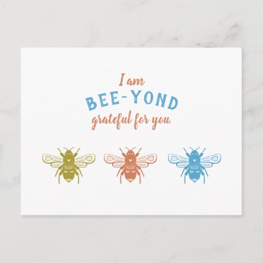 Schattigee Bumble Bee Dank u waardering Briefkaart (Voorkant)