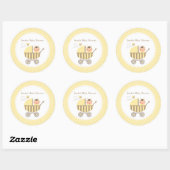 Schattigee Bumble Bee kinderwagen Baby shower Labe Ronde Sticker (Vel)