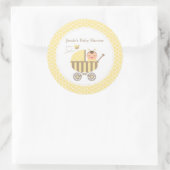 Schattigee Bumble Bee kinderwagen Baby shower Labe Ronde Sticker (Tas)