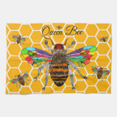 Schattigee Bumble Bee Queen Bee Keukenhanddoek (Horizontaal)