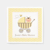 Schattigee Bumble Bee Stroller Baby shower benodig Servetten (Voorkant)
