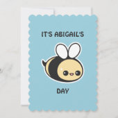 Schattigee Bumble Bee verjaardagsfeestuitnodiginge Kaart (Voorkant)