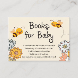 Schattigee Bumble Bees Baby shower Boeken voor Bab Informatiekaartje
