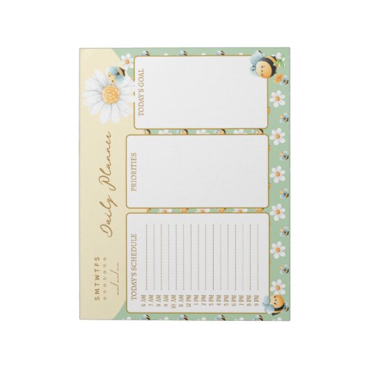 Schattigee Bumble Bees Custom Planner Notitieblok (Linkerzijde)