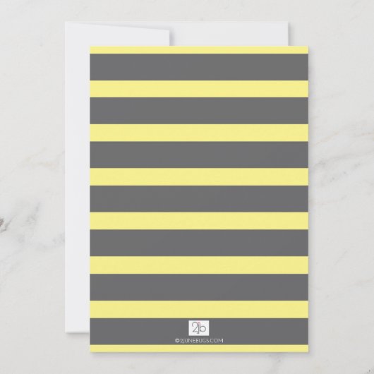 Schattigee Bumblebee Stripes Baby shower Uitnodigi Kaart (Achterkant)