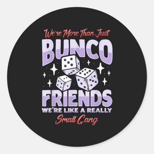 Schattigee Bunco Night Squad Kleding Spel Bunco Ronde Sticker (Voorkant)