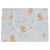 Schattigee Bunnies & Bows mint Gift Bag Groot Cadeauzakje (Voorkant)