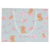 Schattigee Bunnies & Bows mint Gift Bag Groot Cadeauzakje (Achterkant)