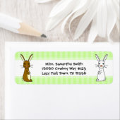 Schattigee Bunnies Groene Streep Retouradreslabels Etiket (Insitu)