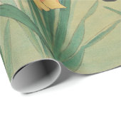 Schattigee Bunnies met Daffodil Flowers Antiek Pas Cadeaupapier (Rol Hoek)