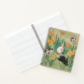 Schattigee Bunnies met Daffodil Flowers Antiek Pas Notitieboek (Binnen)