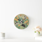 Schattigee Bunnies met Daffodil Flowers Antiek Pas Ronde Klok (Huis)