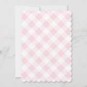 Schattigee Bunnies Roze Gingham Baby Meisje Douche Kaart (Achterkant)