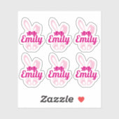 Schattigee Bunny aangepaste naam Stickers (Vel)