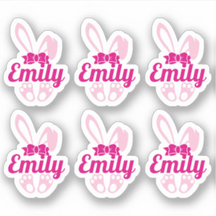Schattigee Bunny aangepaste naam Stickers